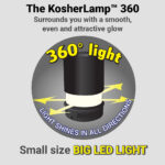 KosherLamp™ 360 Brand Shabbos Lamp, Light surround in all direction