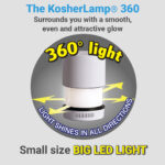 KosherLamp® 360 Brand Shabbos Lamp, Light surround in all direction