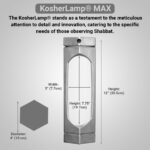 KosherLamp® MAX Brushed Steel Dimension